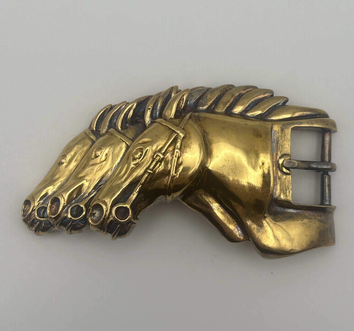 Barry Kieselstein-Cord Gold plated Sterling Silver Stallion Horse Head Buckle