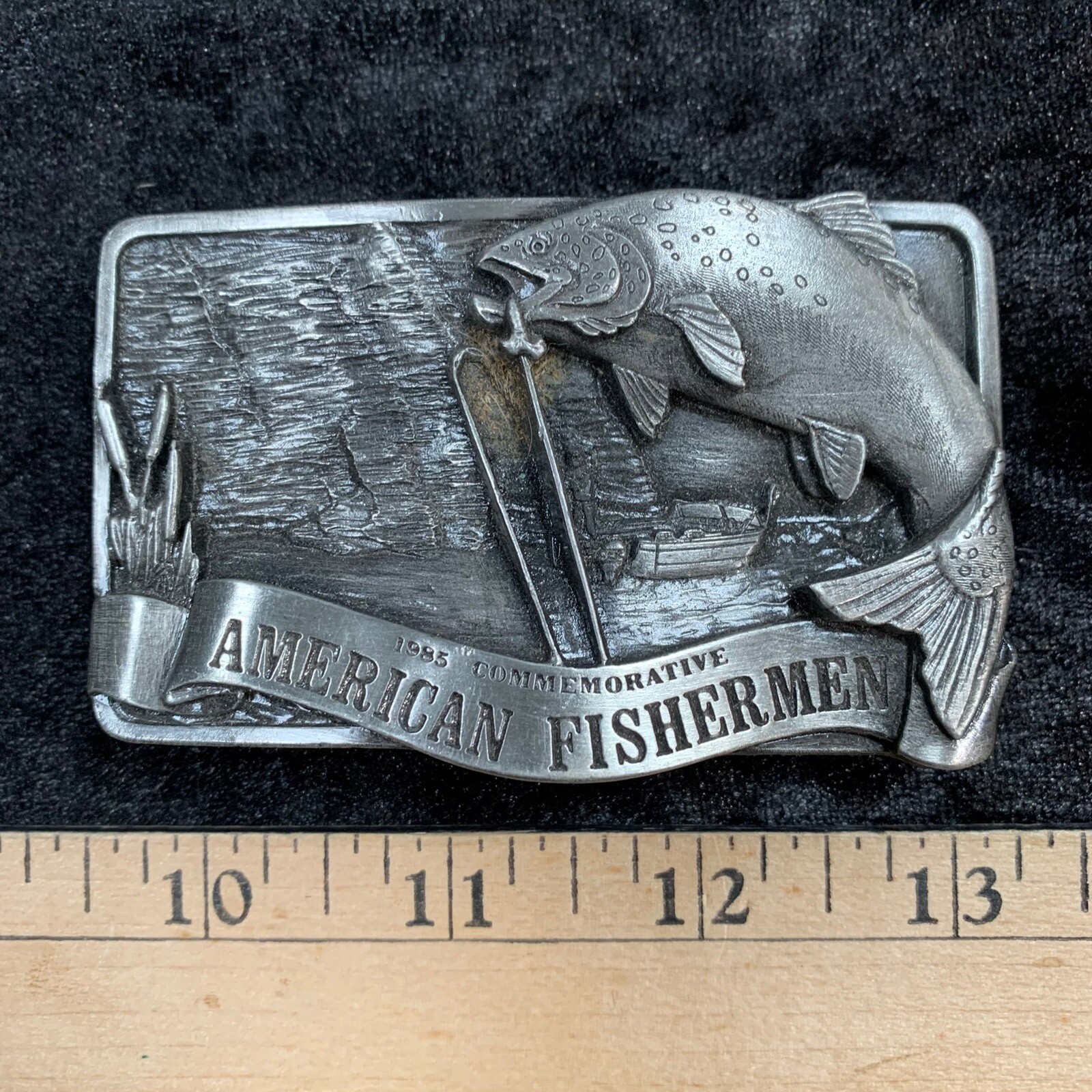 Vtg Fishermen Belt Buckle #494 of 5000 Arroyo Grande American 1985 Commemorative
