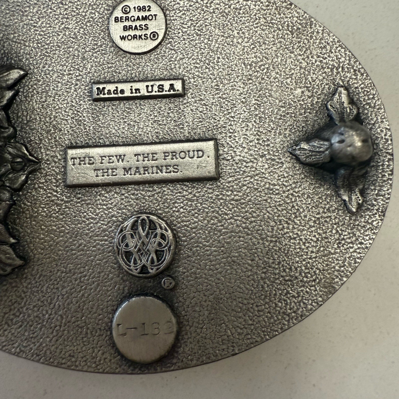 Vintage 1982 US Marines Belt Buckle Iwo Jima Bergamot Brass Works The Few The Pr