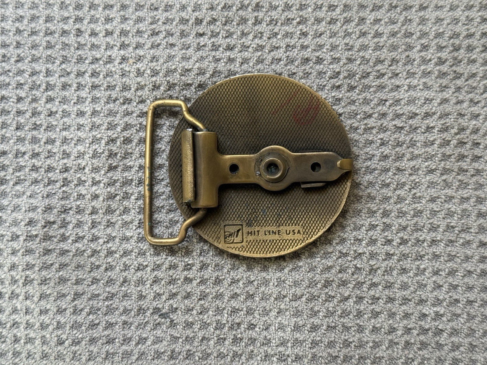 Vintage Enterprise Pizza Advertising Belt Buckle Hit Line USA Restaurant Promo