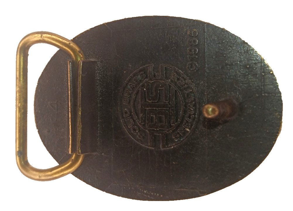 1985 VTG Sailing Ship 1.5&Prime; x 2.5&Prime; Brass Belt Buckle BTS Solid Brass Specialtes