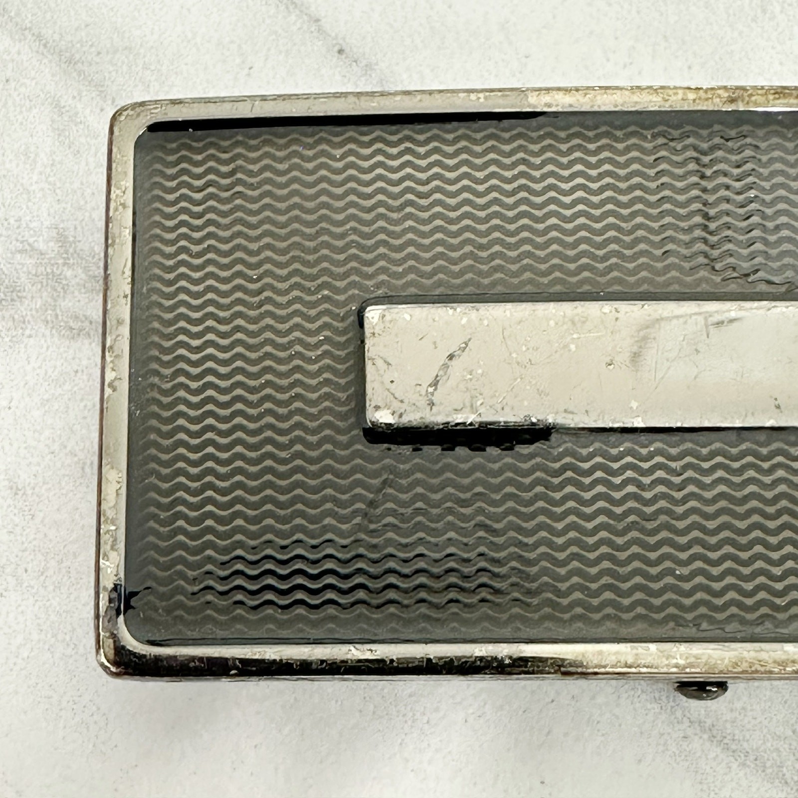 Textured Gunmetal Tone Reversible Clamp On Belt Buckle