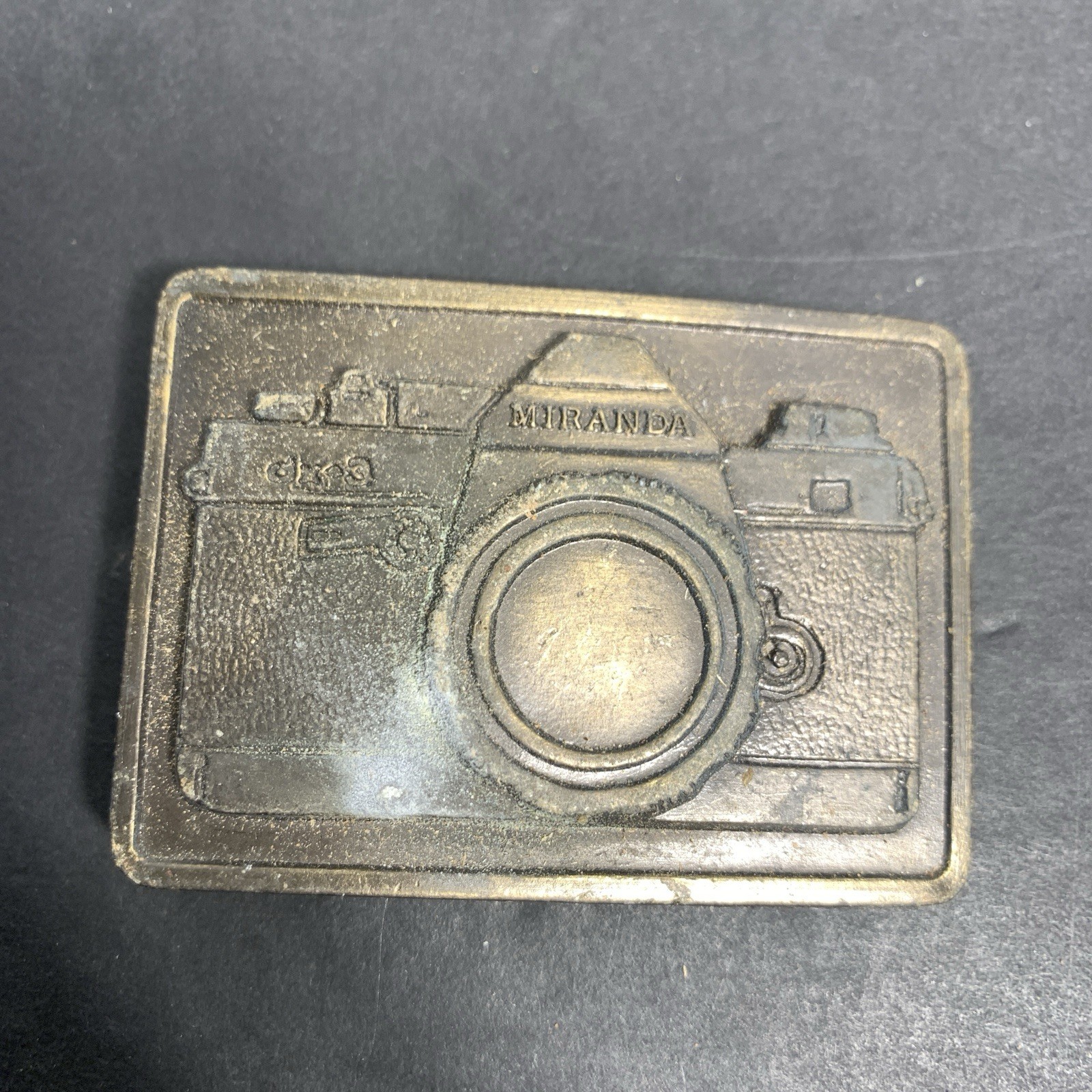 Vintage Miranda Camera Belt Buckle Genuine Original Brass