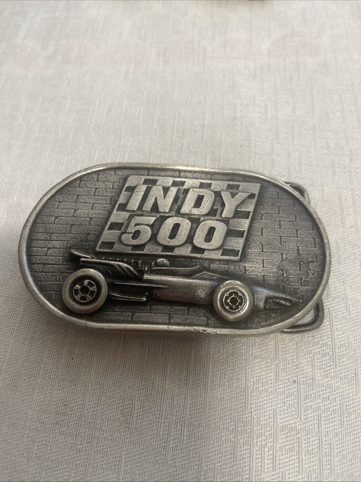 Vintage Collectible Indy 500 Memorial Day NASCAR Racing Belt Buckle 1976