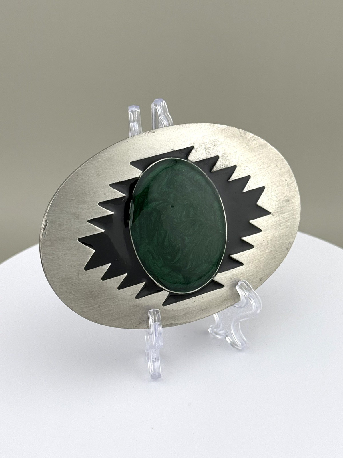 Southwestern Green Malachite Look Belt Buckle Arroyo Grande 1993