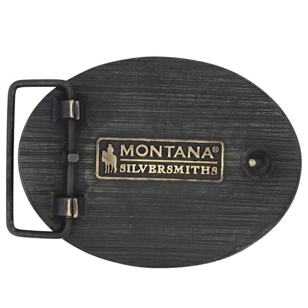 Montana Silversmiths Attitude Filigree Initial M Western Oval Belt Buckle