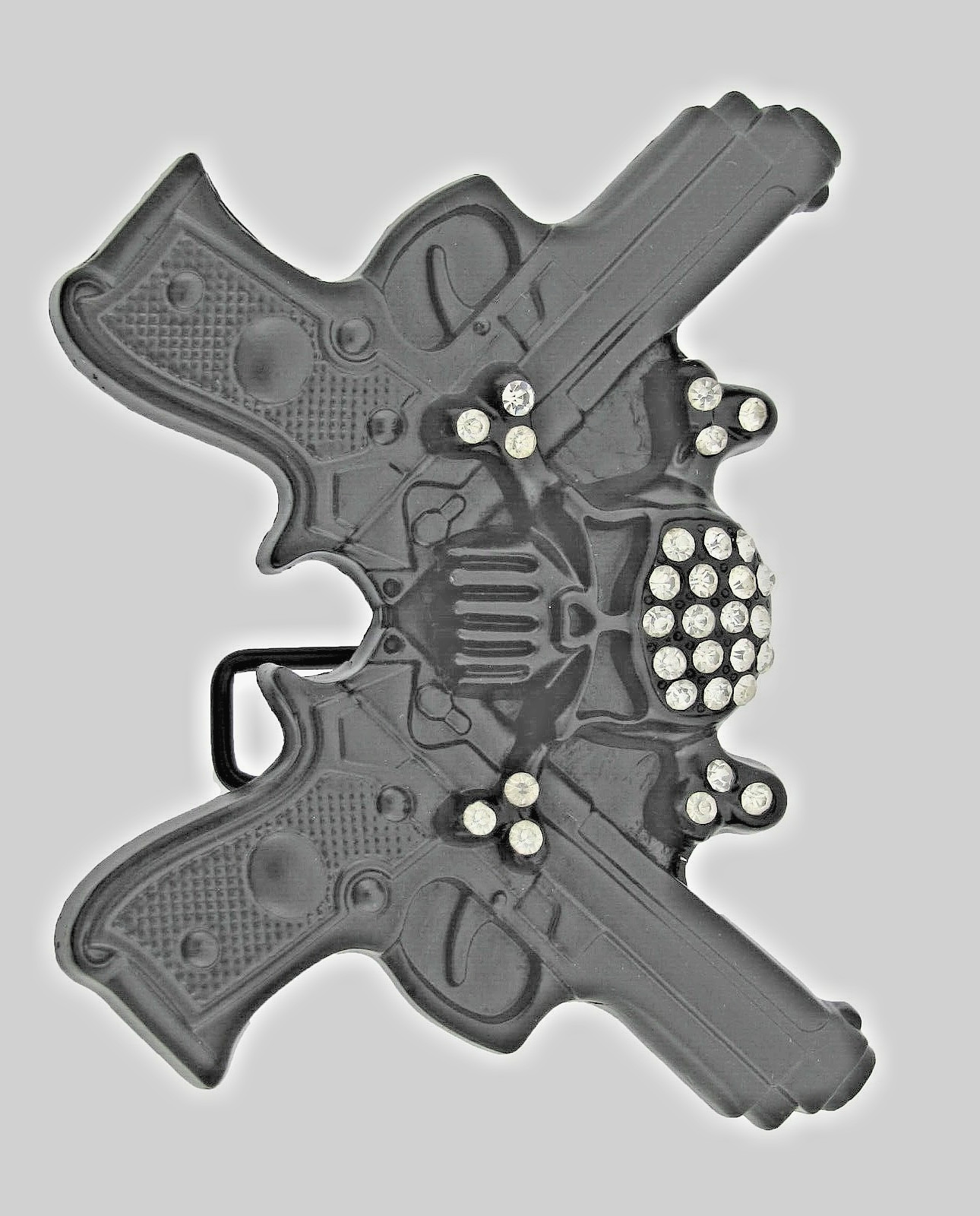 Skull Belt Buckles Black Bling Style Metal Vintage Halloween Gun Pirate Skeleton