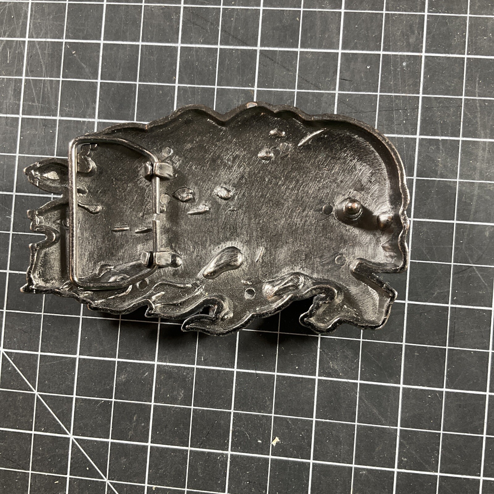 Skull Guitar Flame Belt Buckle 4 3/8&Prime; x 2 3/4&Prime; Heavy Metal Rock N Roll