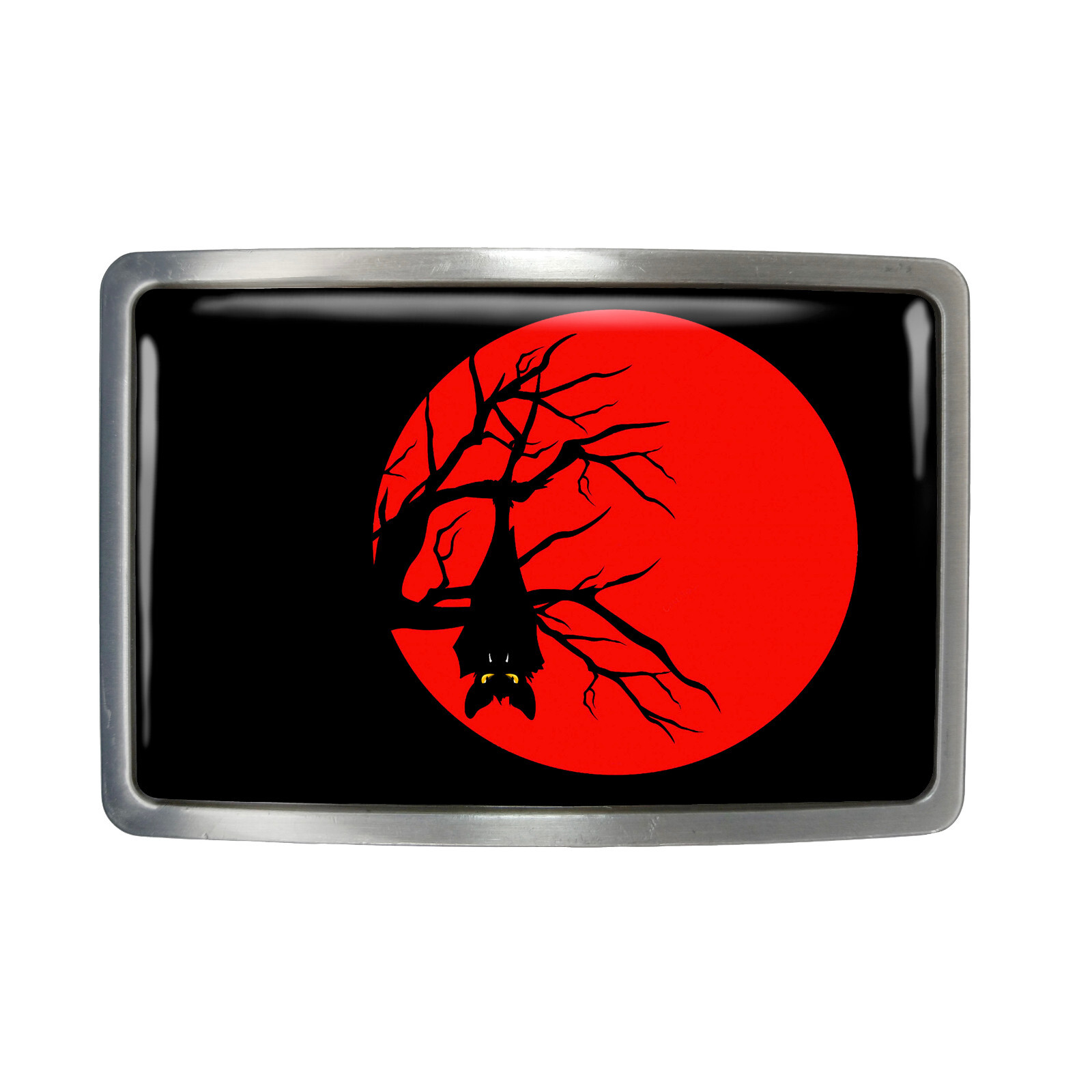 Vampire Bat Belt Buckle – Gothic Moon Halloween Art Rectangle Belt Buckle – 113