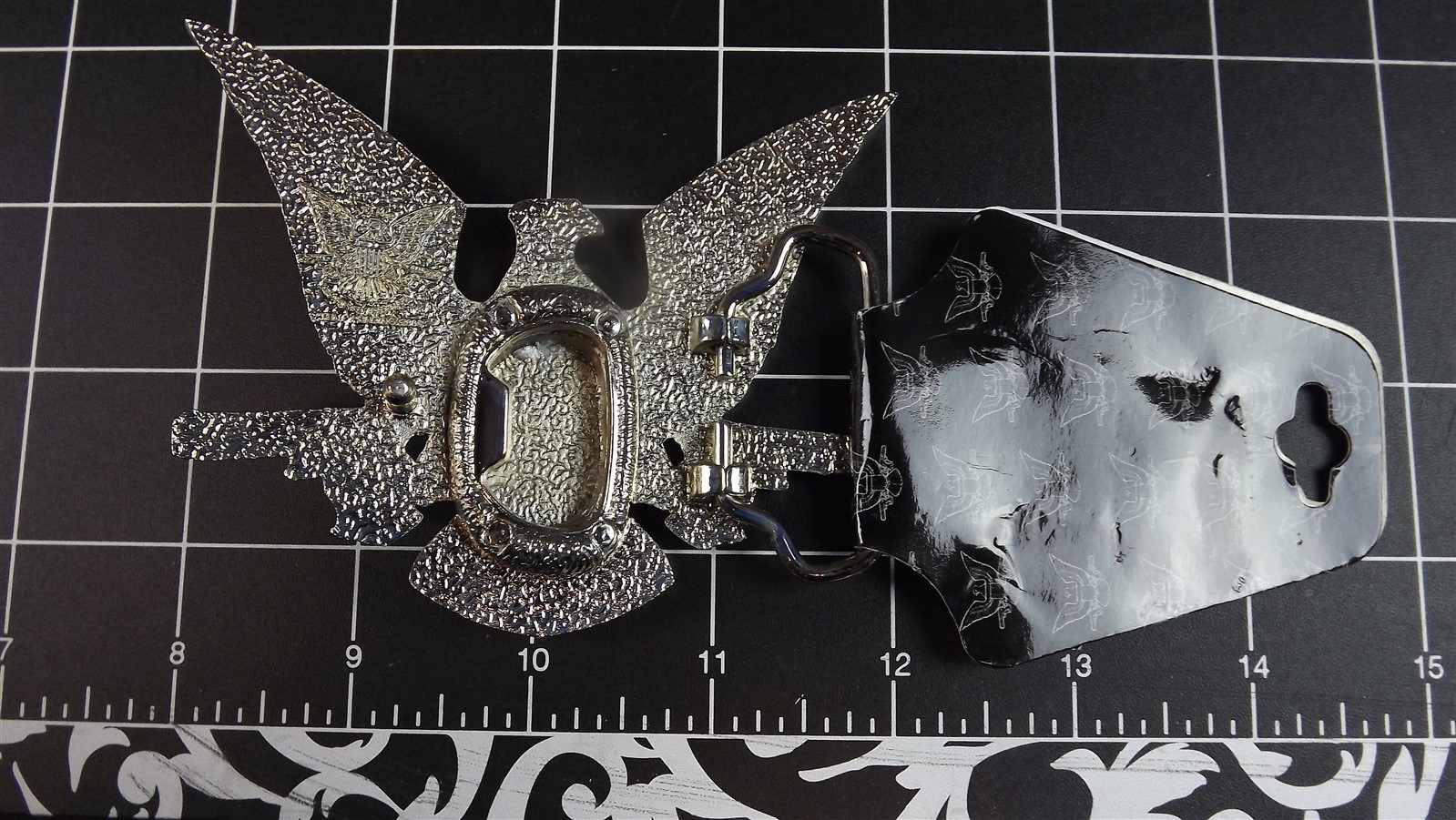 Collectible BRIGHT Finish STAINLESS STEEL Belt Buckle « EAGLE HAND GUNS »