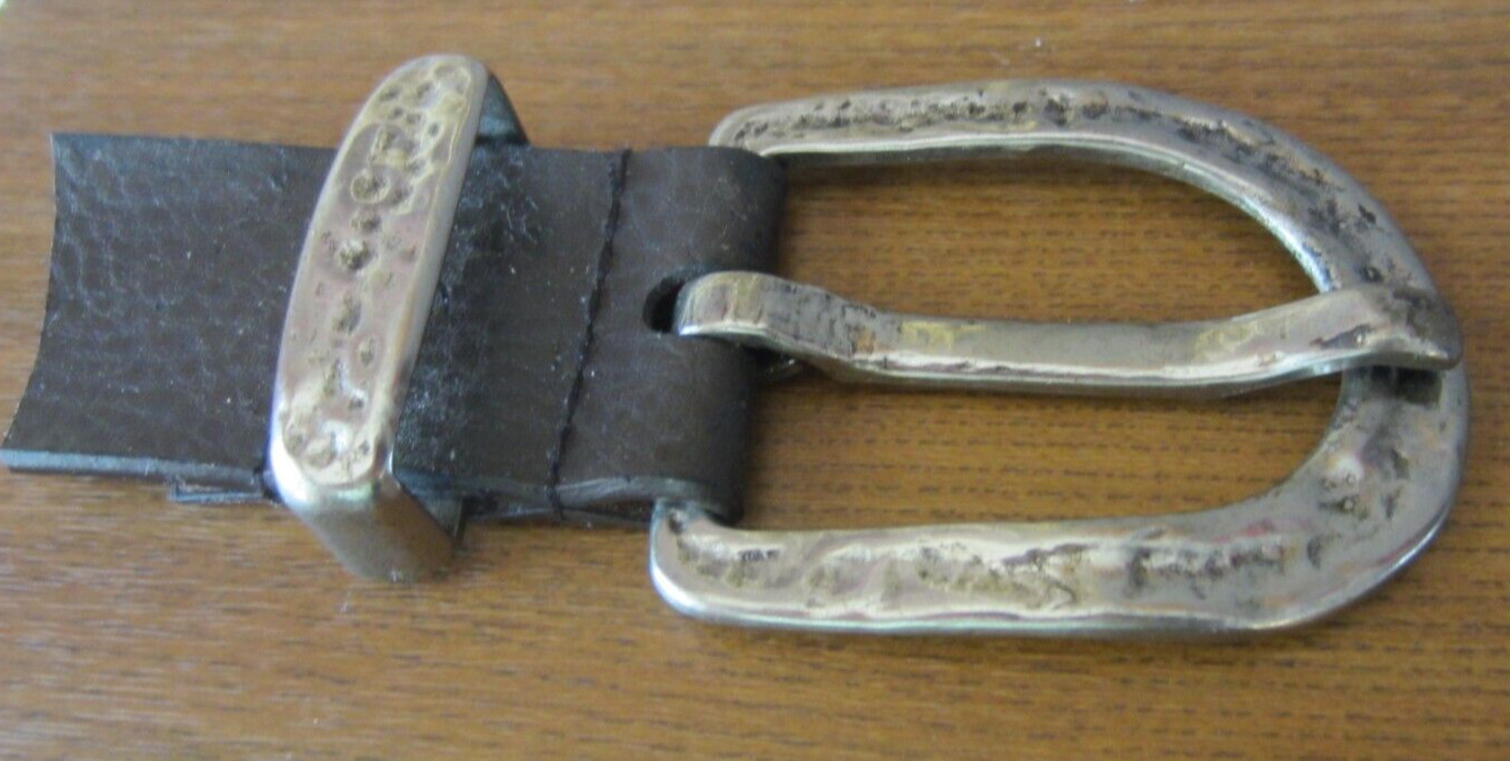 Oversized Artisan Hammered Metal Belt Buckle 2.75&Prime; L x 2.25&Prime; H