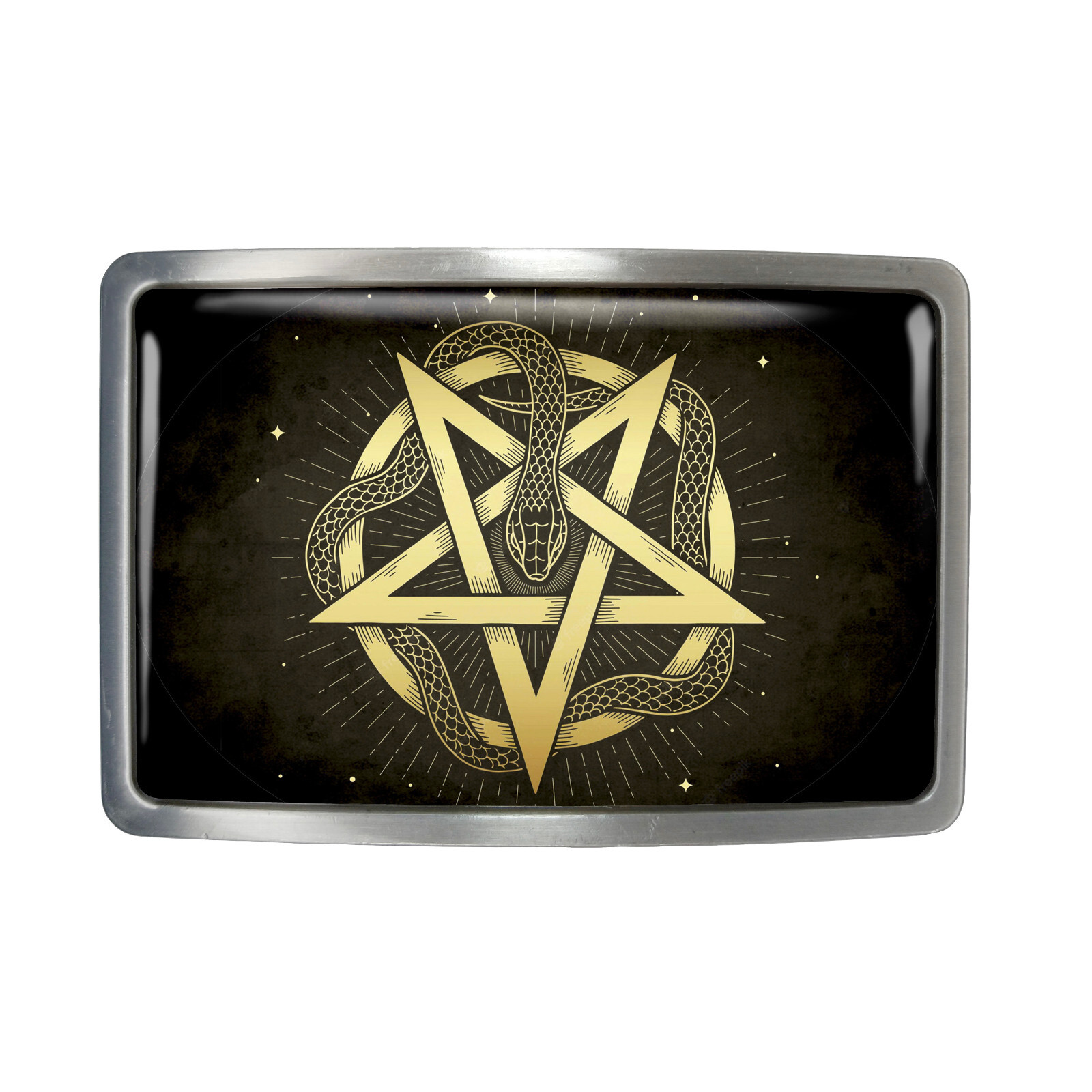 Snake Pentagram Belt Buckle – Ancient Esoteric Witchcraft Occult Buckle – 617