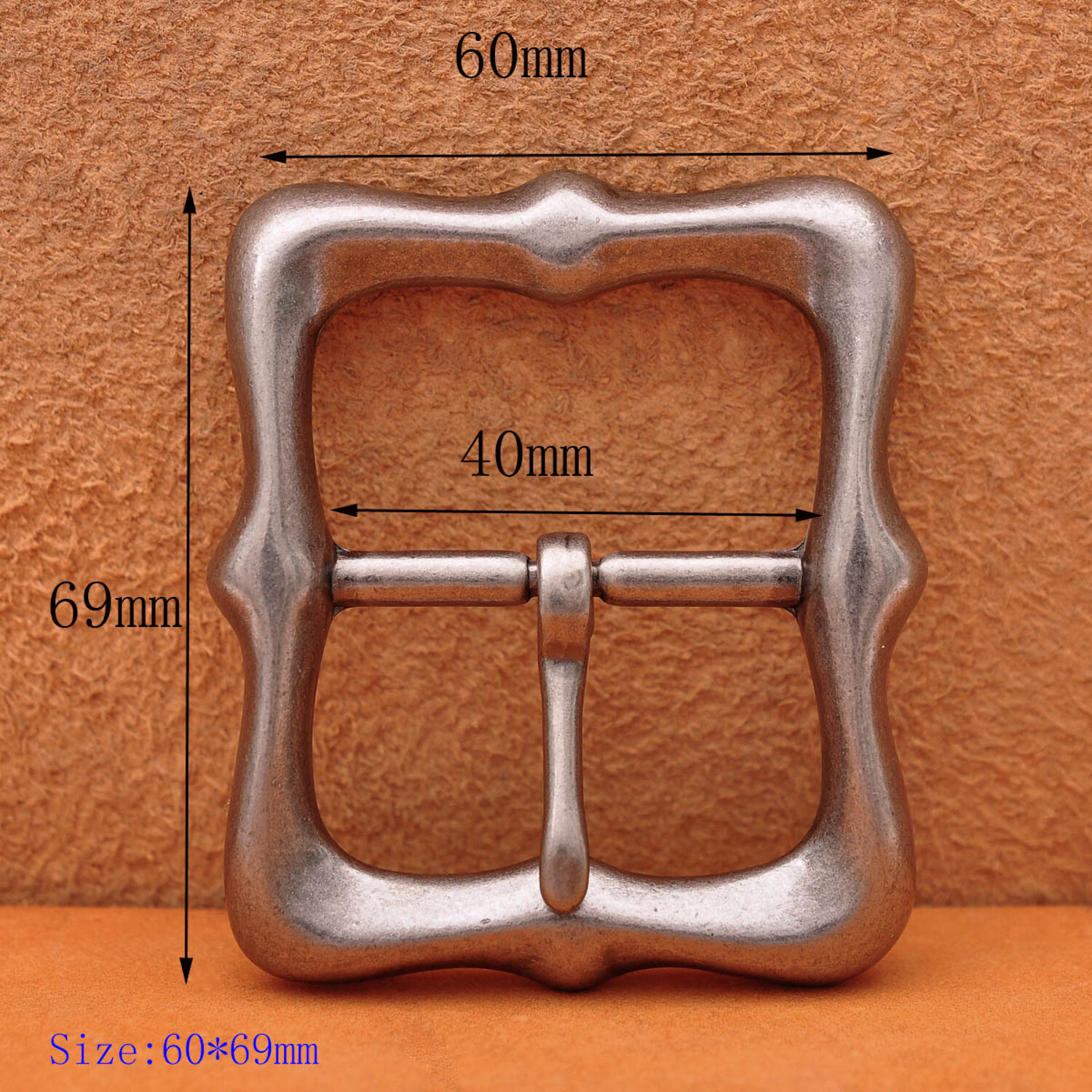 Solid Antique Silver Center Bar Pin Belt Buckle Fits 40mm DIY Leathercraft Belts
