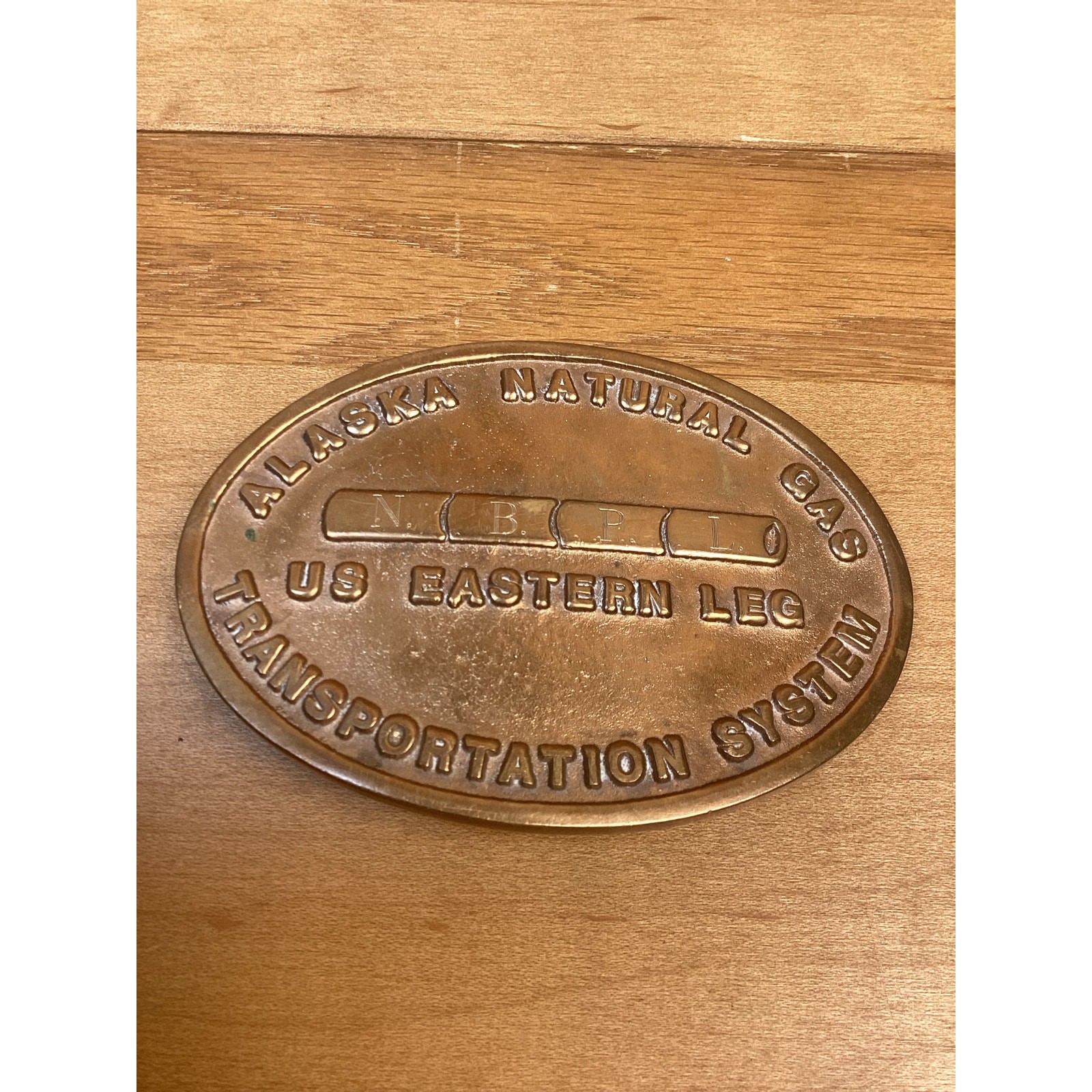 vintage Alaska Natural Gas Transportation System Belt Buckle Spokane Washington