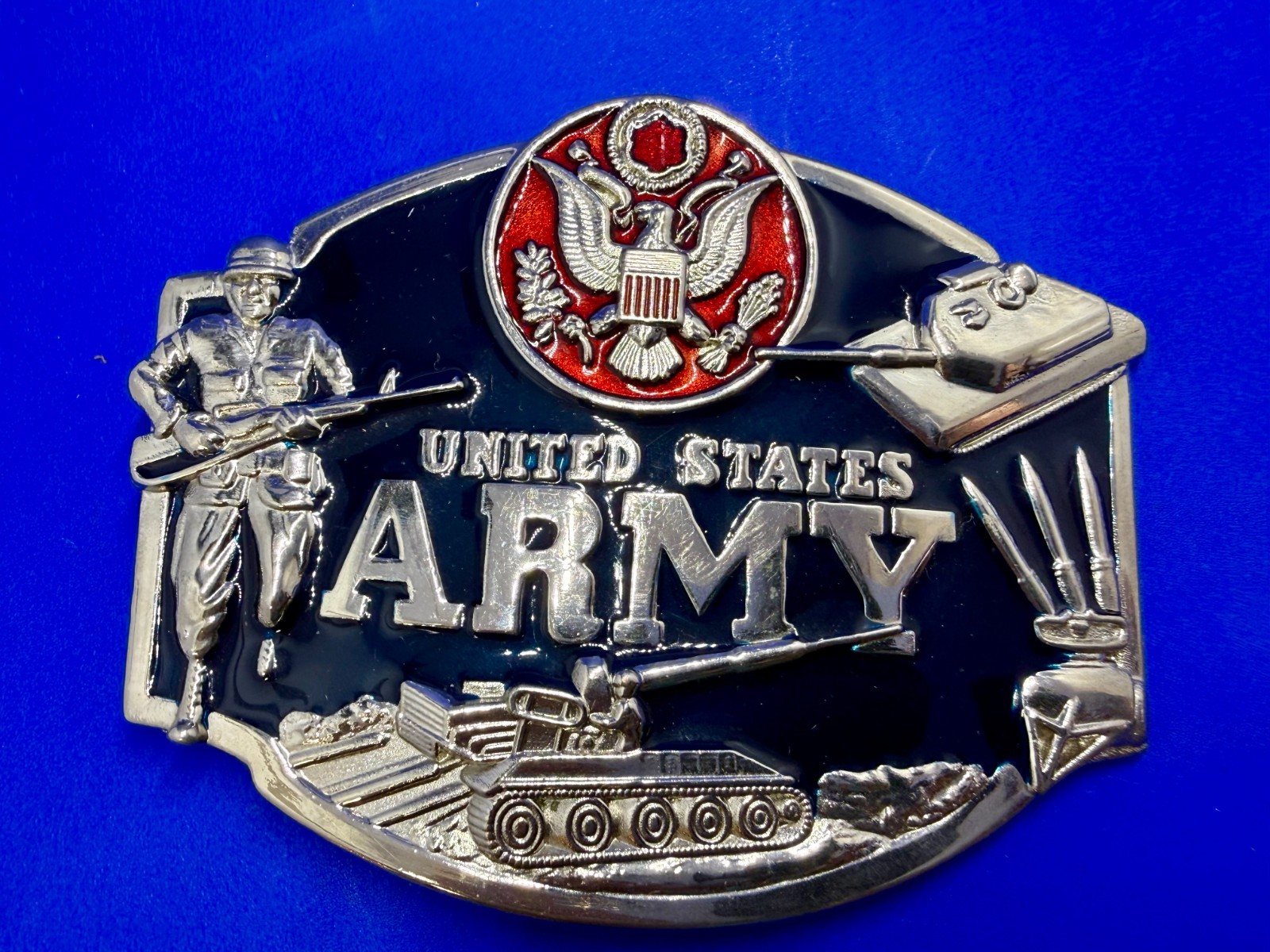 United States Army Military Soldier Veteran Commemorative Belt Buckle