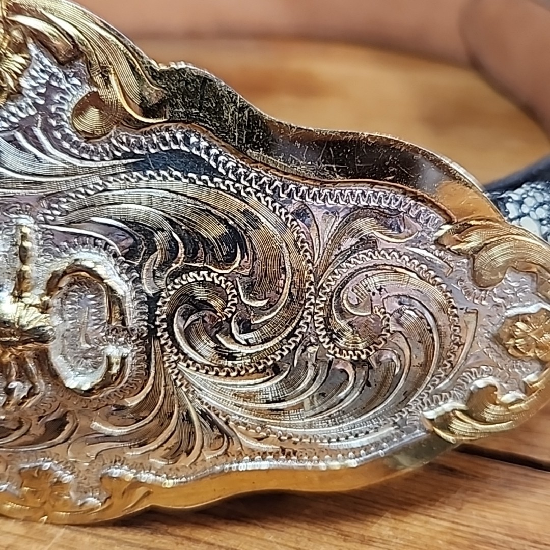 Scorpion Buckle Western Cowboy Style Hebilla Alacrán Vntg Silverplated