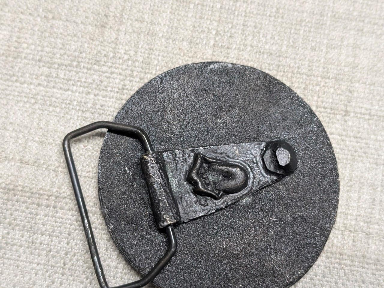 vintage 1970s average white band AWB belt buckle SOLID BRASS cowboy western