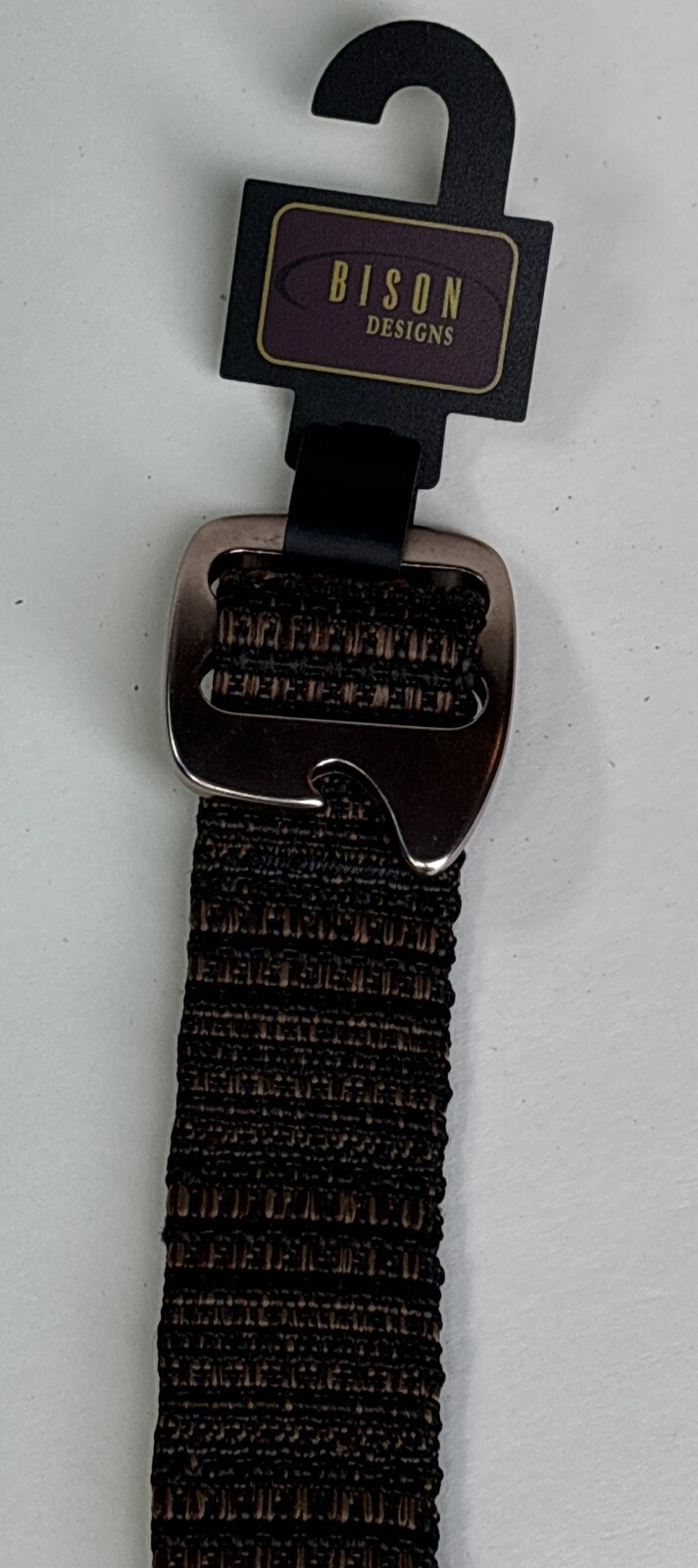 Bison Belt Down Gray Black W Bottle Opener Buckle 1 1/2” Medium