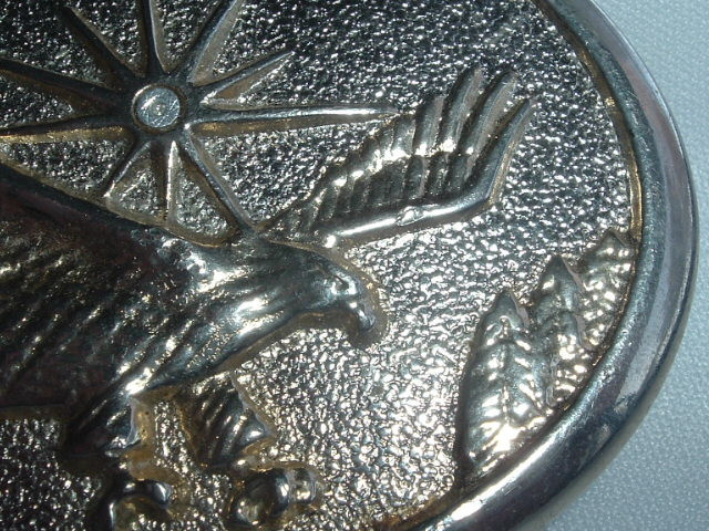 VINTAGE EAGLE IN FLIGHT METAL BELT BUCKLE