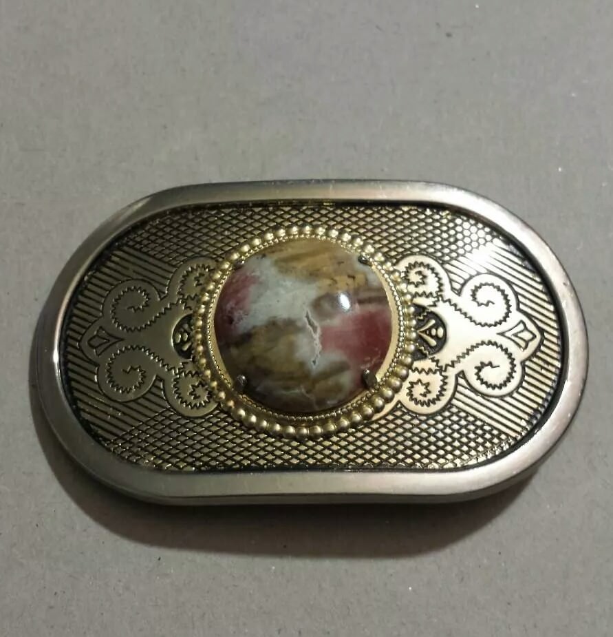 Tiger Eye Marble Belt Buckle