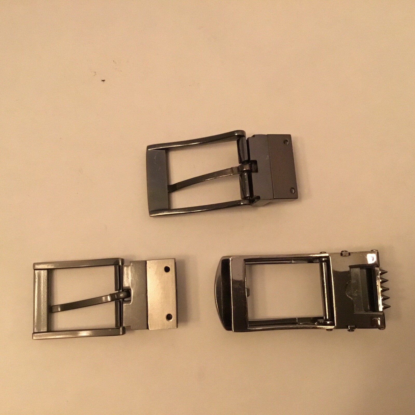 Belt Buckle Lot of 3 Silver/Grey Toned – Great For Belt Creators