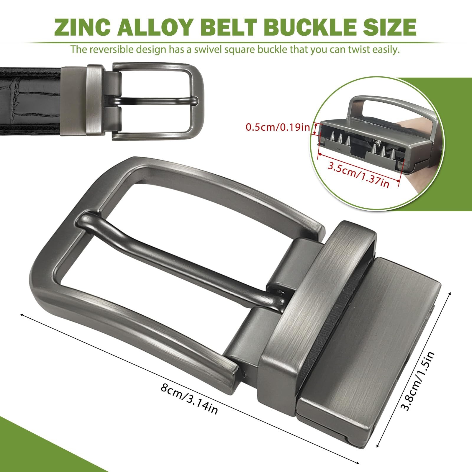Chihutown 1 3/8&Prime; (35mm) Classic Reversible Belt Buckle, Need No F, Matte Grey