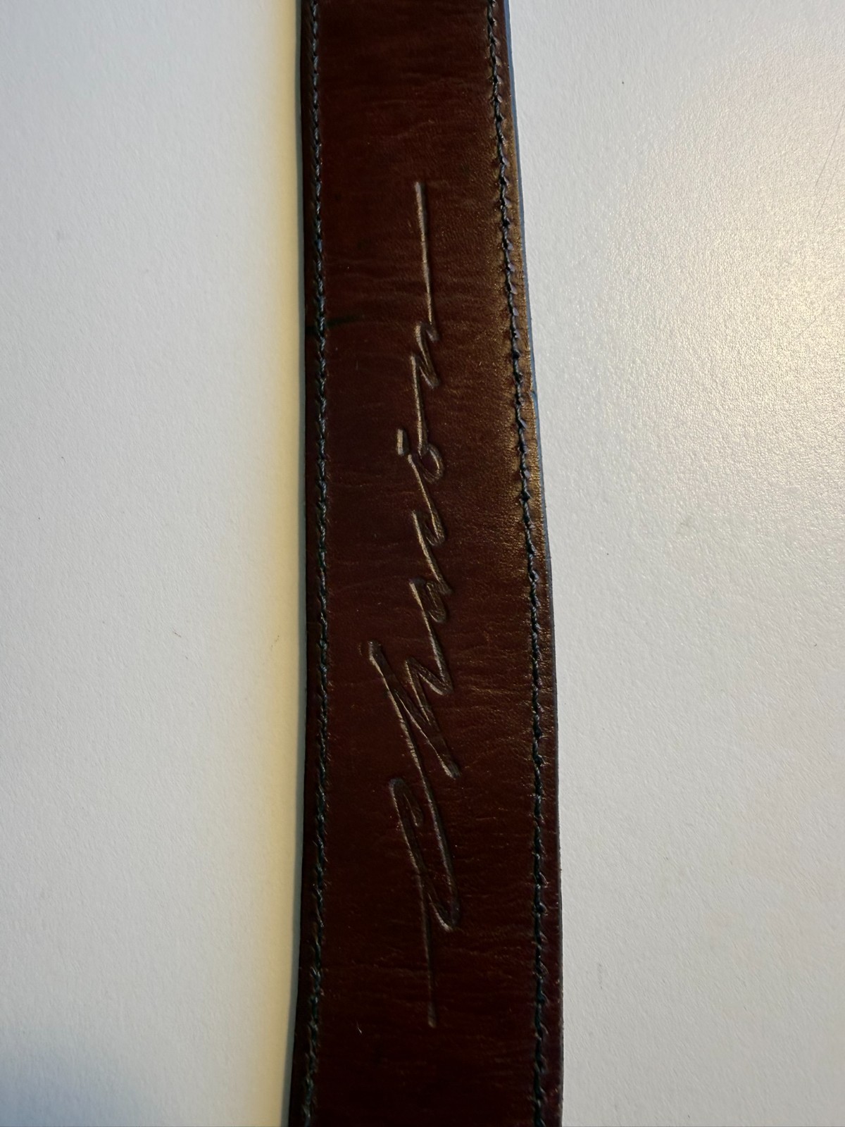 CLINT ORMS Sterling Silver Belt Buckle with Chacon size 38 Leather Belt