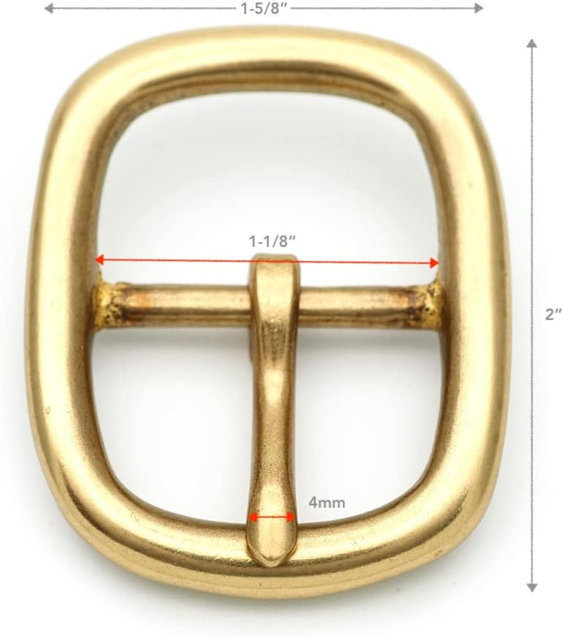 Solid Brass Belt Buckle Single Prong Buckle for Replacement, DIY Leather Craft S