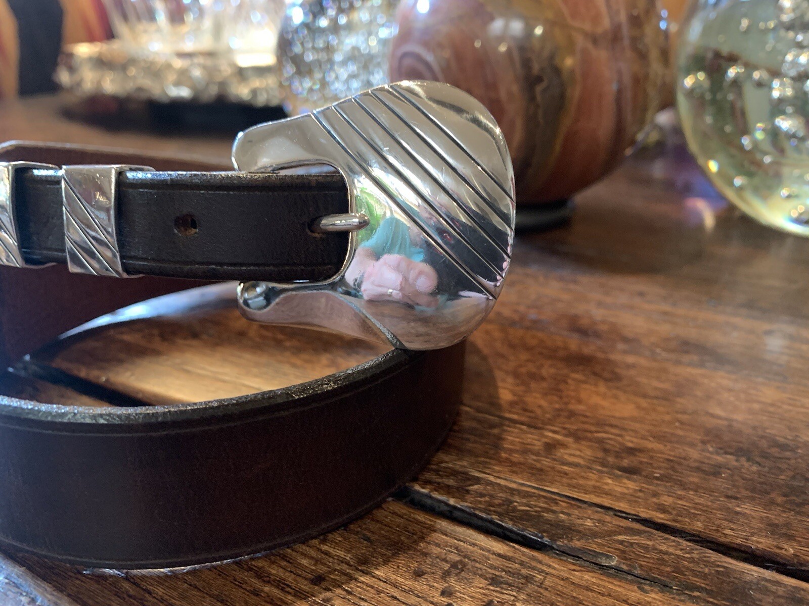 James Reid Ltd Sterling Silver Silver Belt Buckle 27-29-1.25”-75”🐂✅