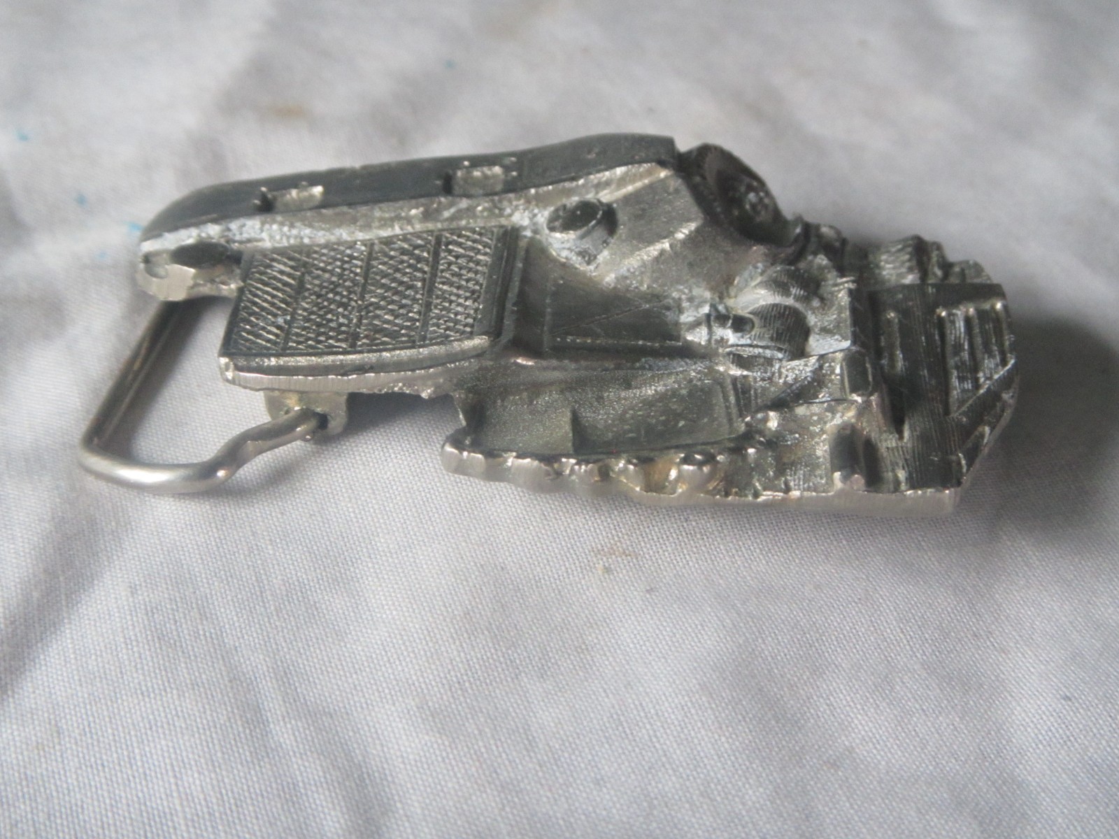 trucker semi tractor trailer truck pewter belt buckle