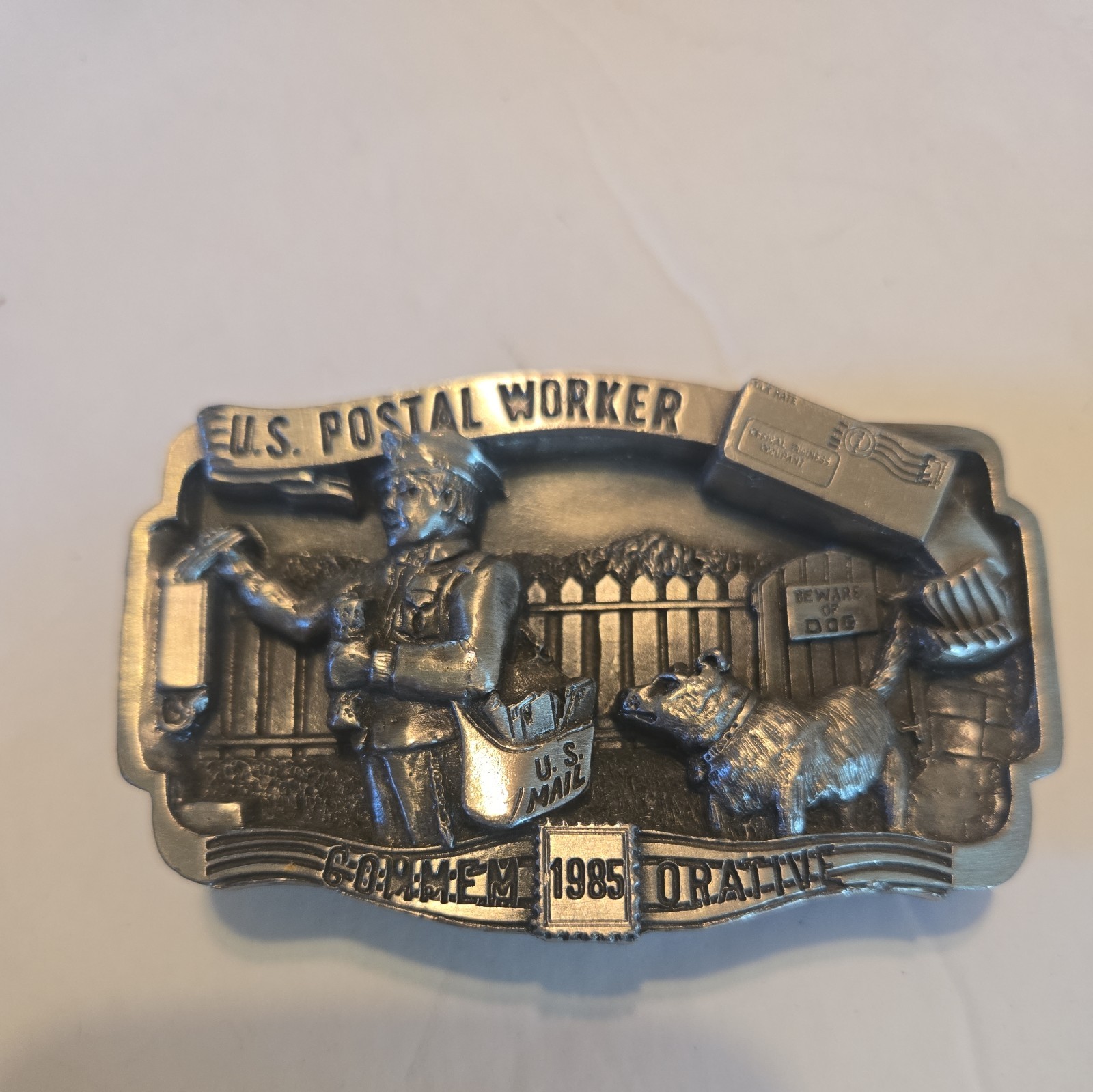 Vintage 1985 Postal Worker Commemorative U.S. Mail Belt Buckle #3012 of 5000