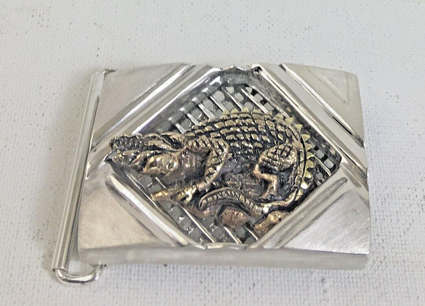 Alligator Artisan made sterling silver belt buckle