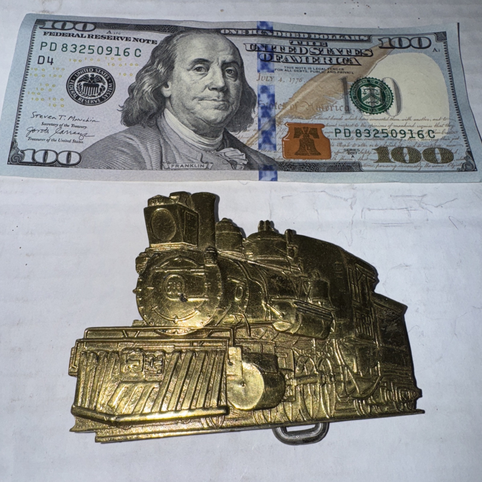 583 Locomotive Engine RAILROAD BELT BUCKLE Rare Free Shipping