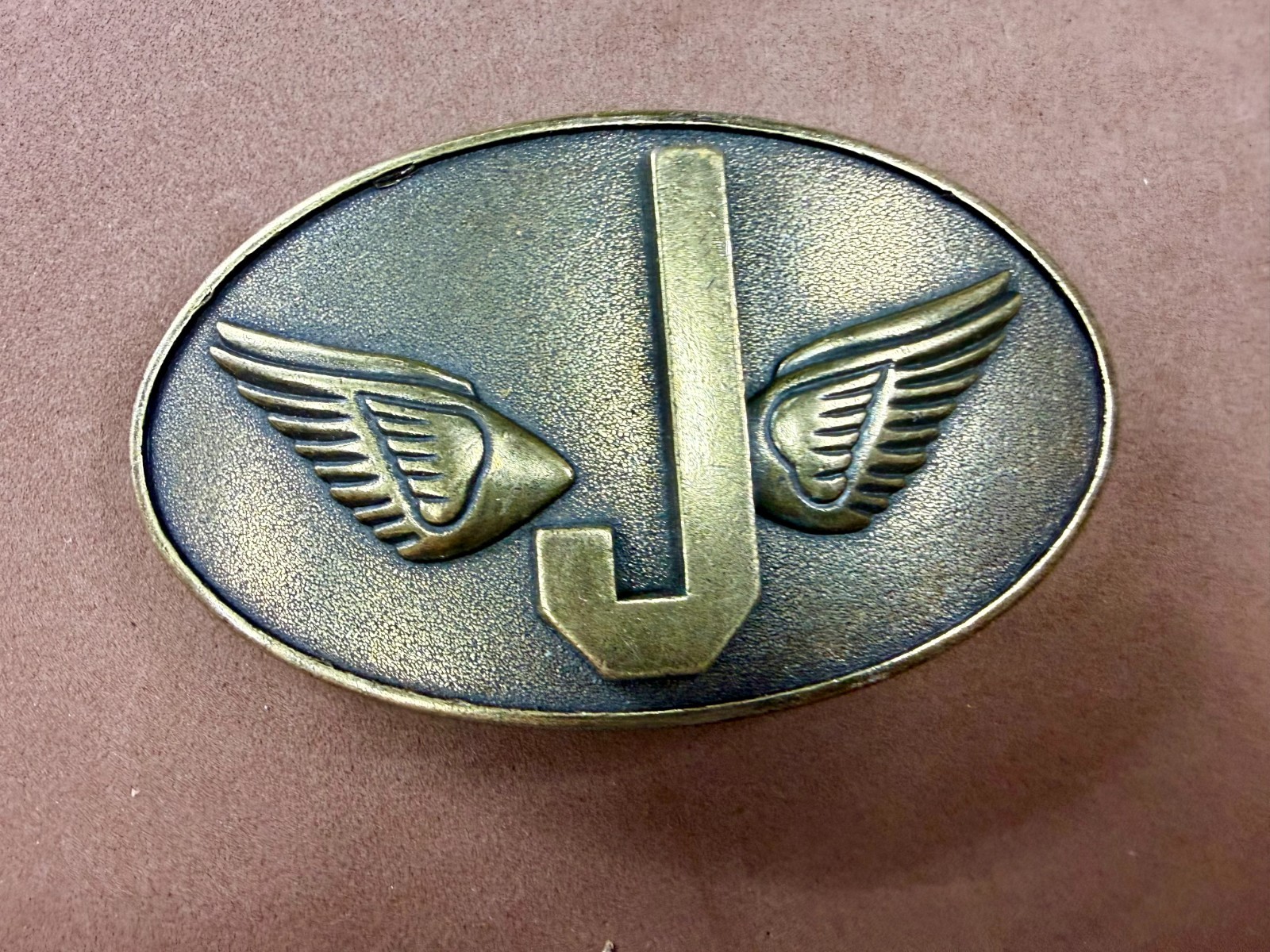 Monogram Flying Letter J Aviator Wings Taiwan Made Belt Buckle