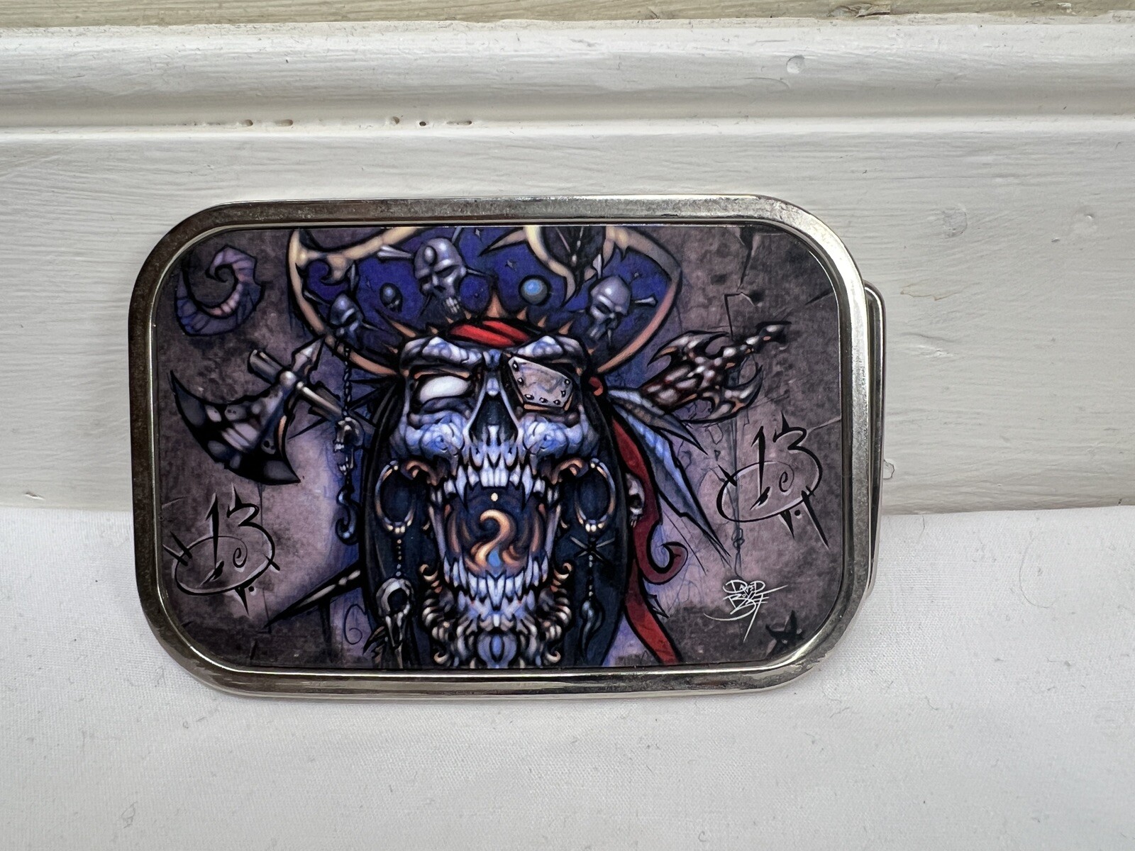 Tattoo Johnny Men haunted rockabilly LICENSED pirate Belt Buckle,Y2K| 4inX2.5in