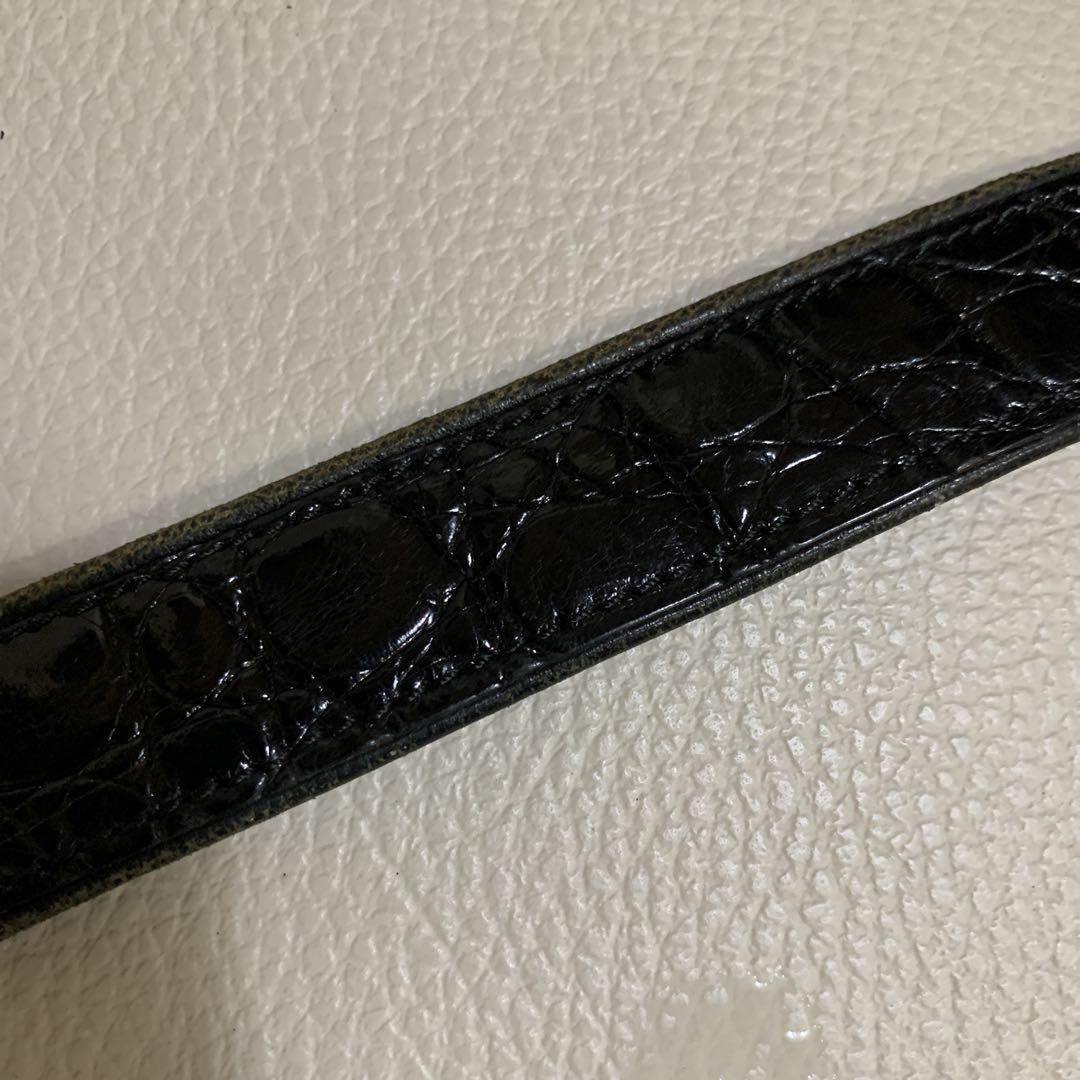 Louis Vuitton Crocodile Belt Black Vintage Luxury Rare