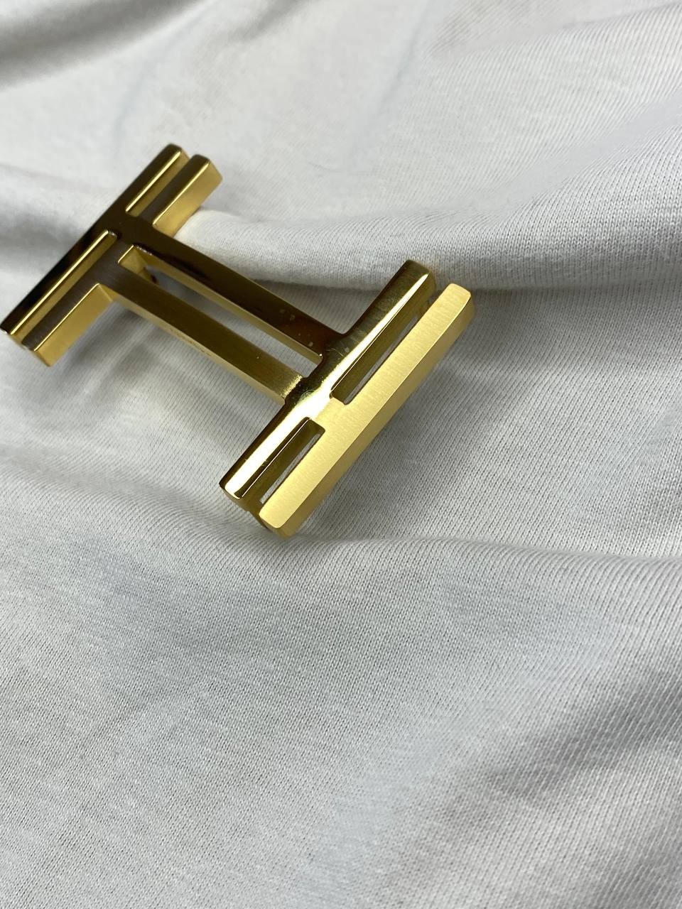 H 32mm 1.25` Belt Buckle Gold Tone Double H Replacement Buckle