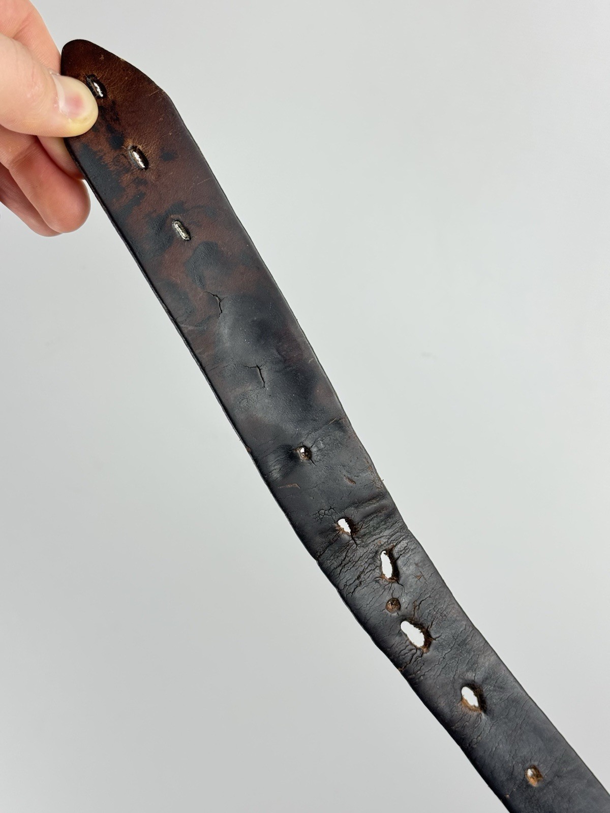 Leather Belt with Brass Longhorn Skull Buckle – Western Biker Rock Statement