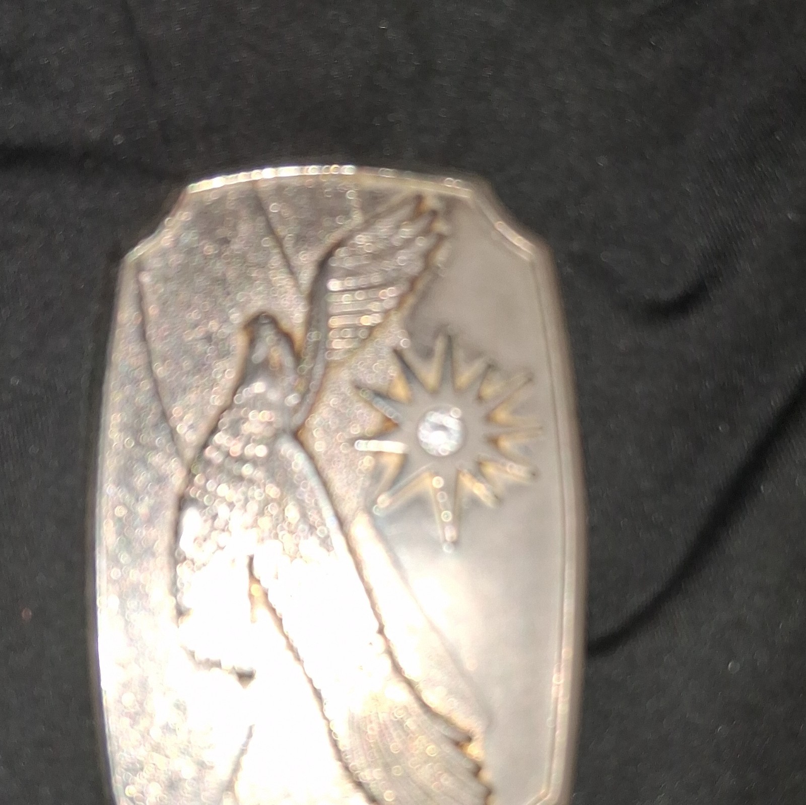 American Eagle Silver Tone Flying Eagle Sun Western Buckle 1.5in MPN 590200
