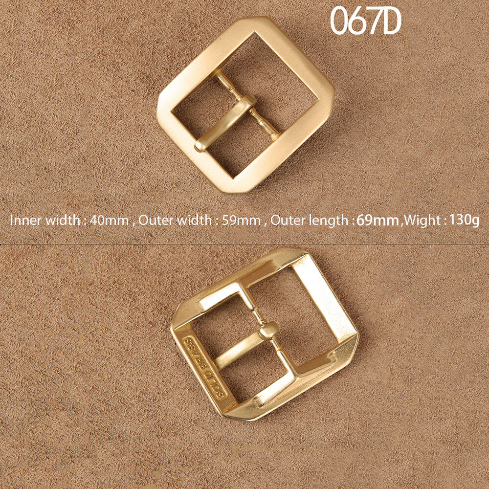 Octagonal Solid Brass Pin Belt Buckle For Men Women Leatherwork Craft DIY 4CM