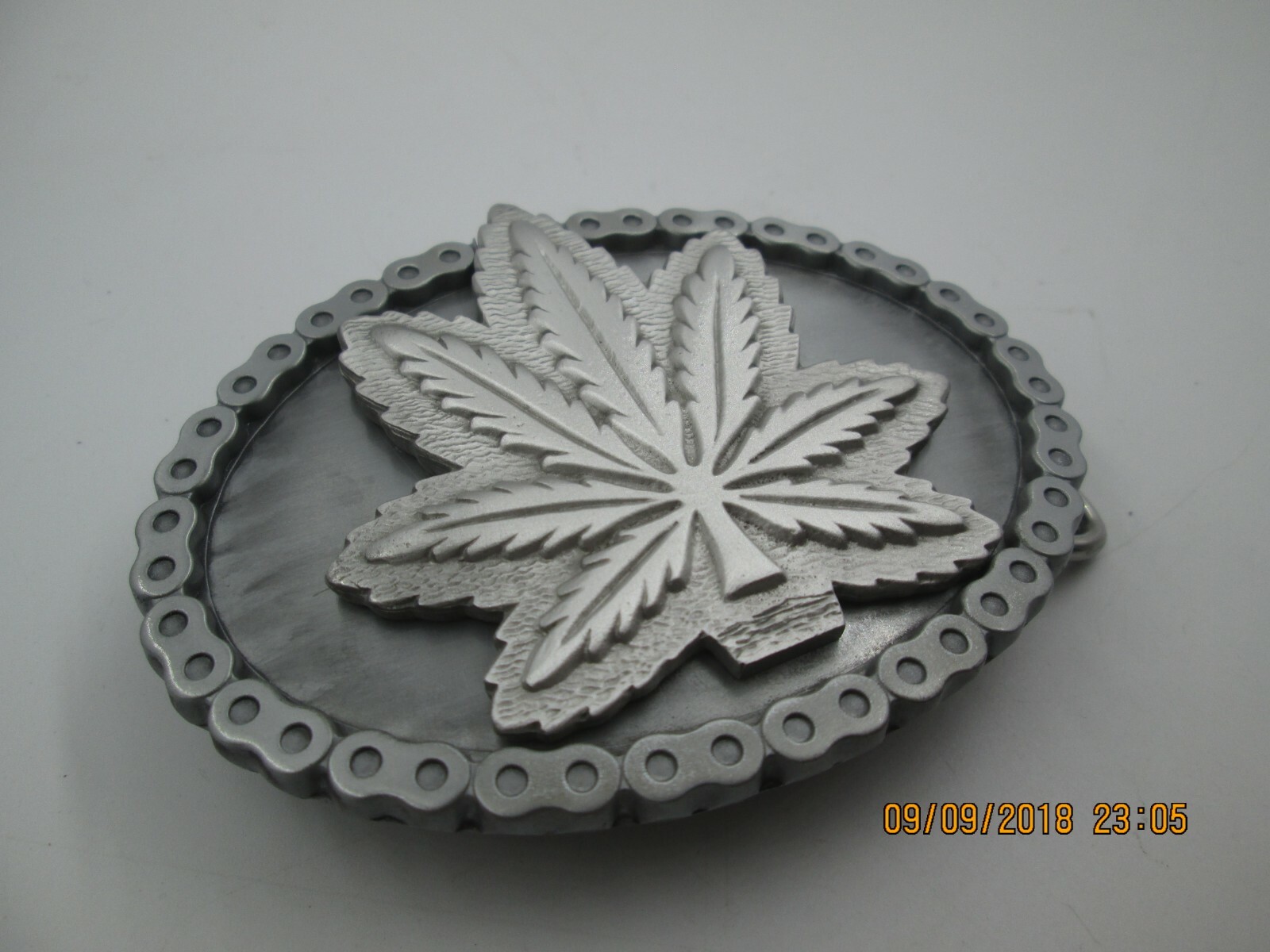 weed marijuana pot ganja leaf 420 biker belt buckle