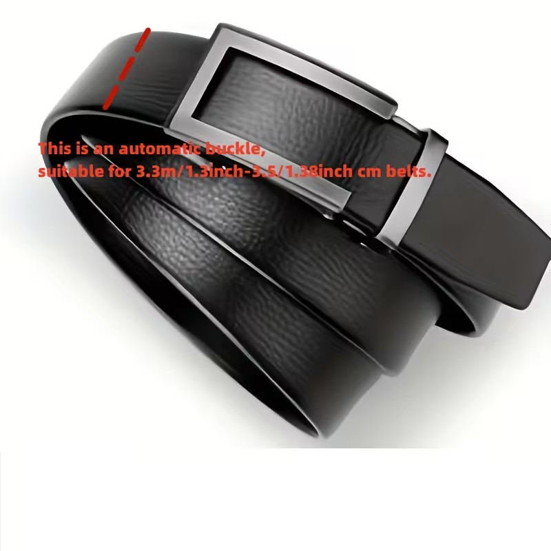 Men Alloy Automatic Buckle Casual Ratchet Belt Buckle for 3.3-3.5cm Wide belt