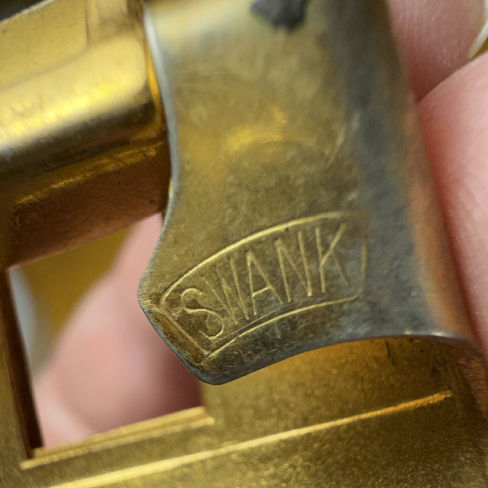 Swank Vintage Gold Tone Rectangular Metal Men&rsquo;s Belt Buckle with Box