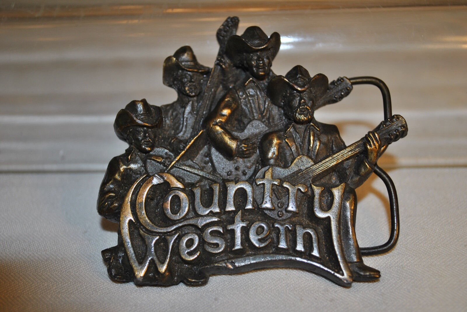 Country Western Band Belt Buckle Bergamot Brass Works 1981 Musicians Honky Tonk