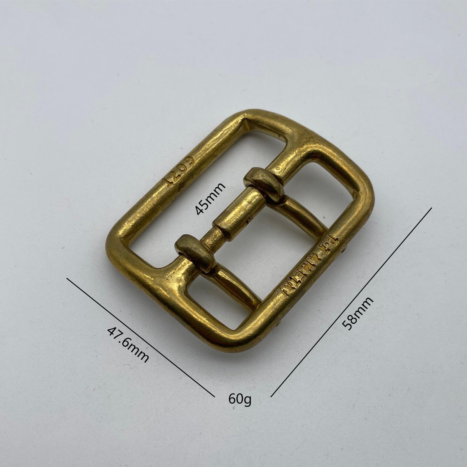 Copper Double Prong Buckle 45mm Leather Belt Fastener Bag Luggage Fasten Buckle