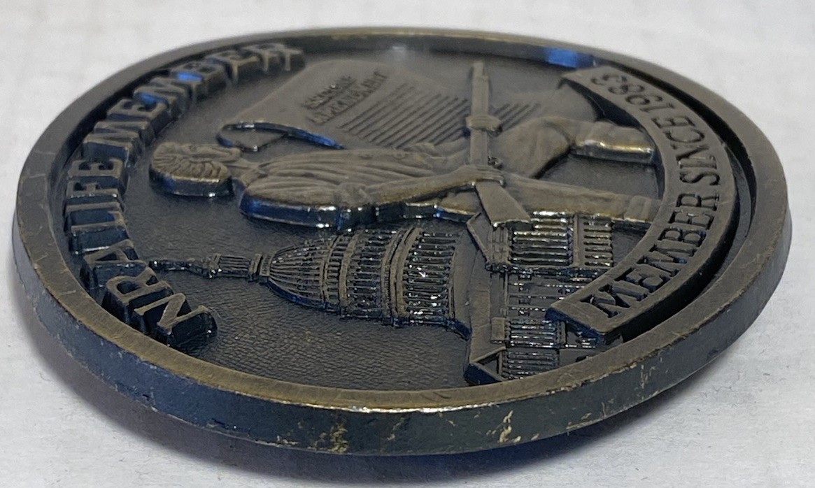NRA Belt Buckle Life Member Since 1983 Second Amendment 3D Relief USA Capital
