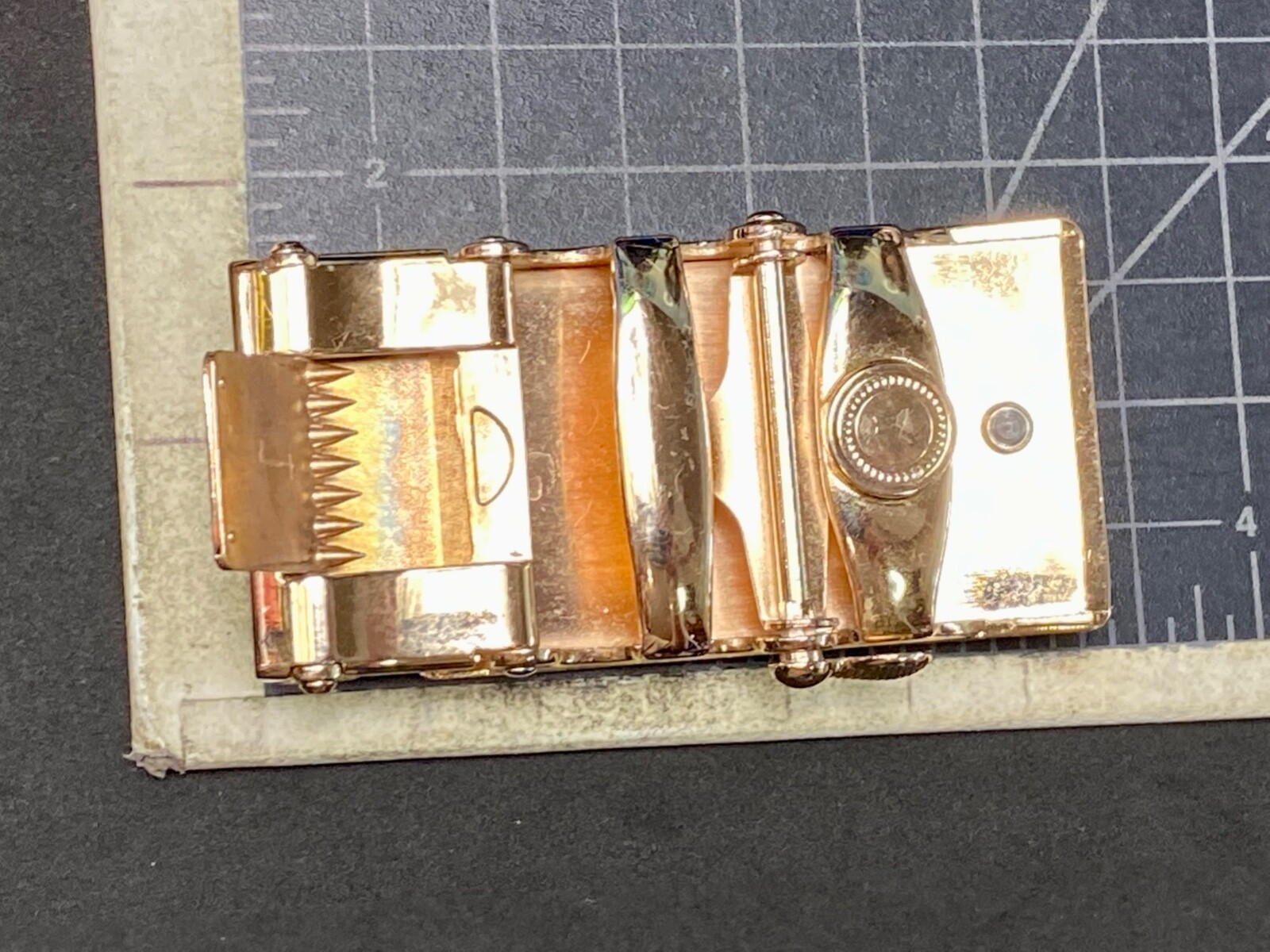 Replacement formal slide style black & copper or rose gold color belt buckle