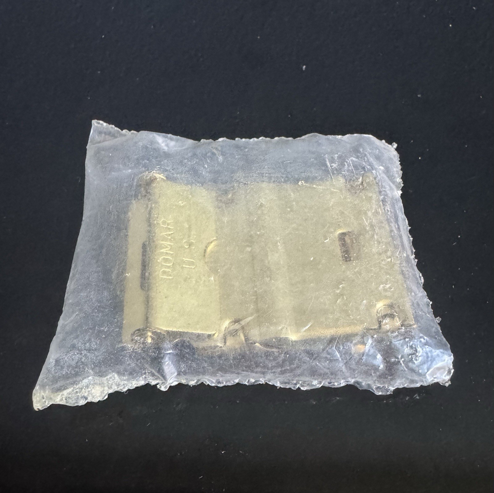 NEW VTG DOMAR Gold Tone Web Clamp Belt Buckle Military NOS Made In USA SEALED