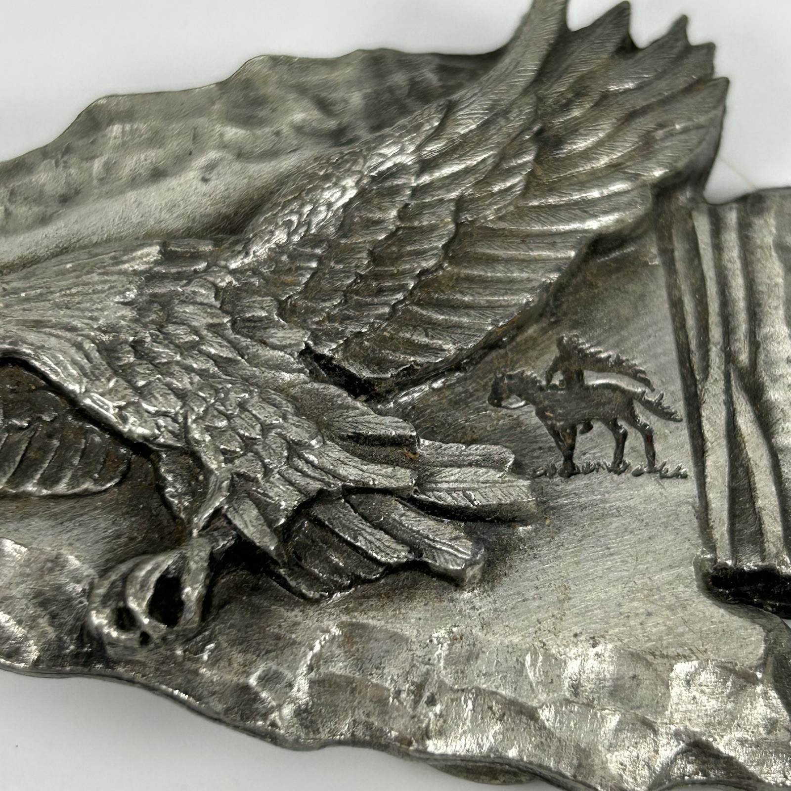 Siskiyou Buckle Co 1988 Western Arrowhead Eagle Metal Pewter Belt Buckle Z80 USA