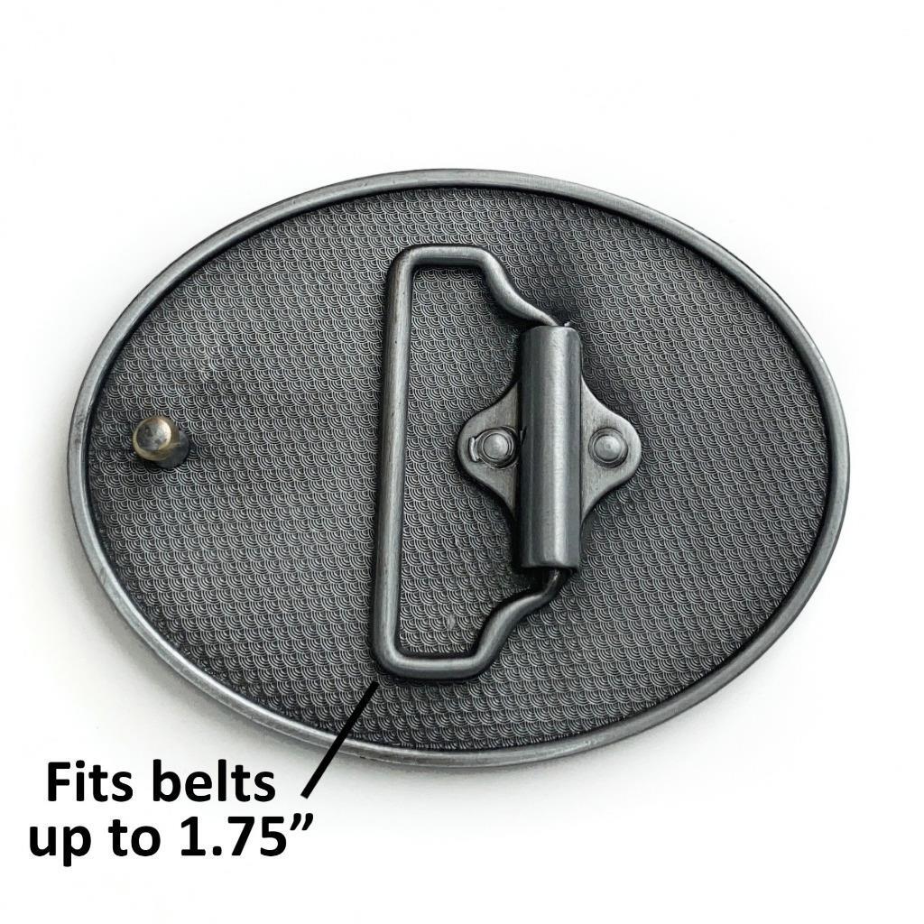 Ice Blue Pentagram Belt Buckle – Gothic Flames Men Women Handmade Belt Buckle